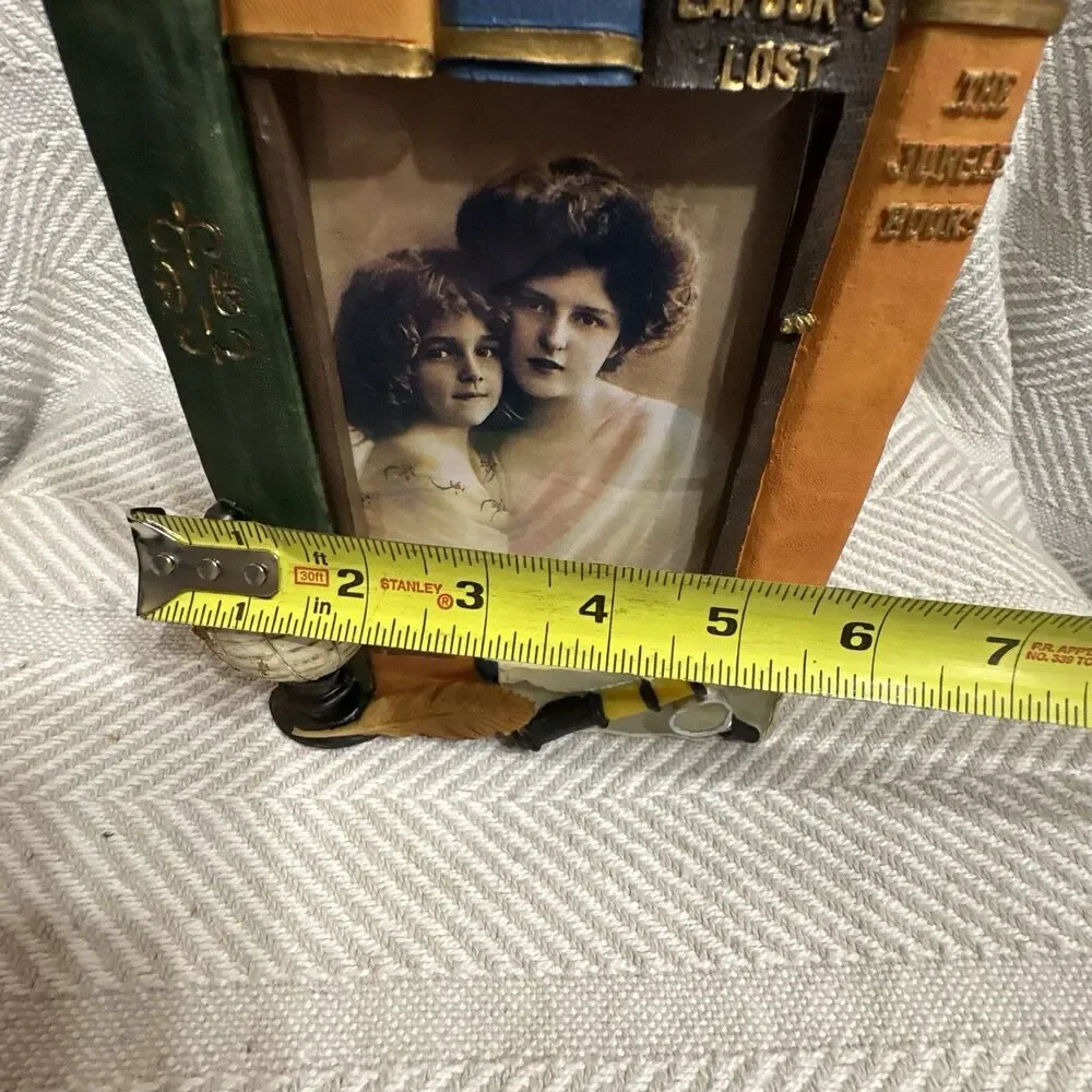 Vintage Resin Classic Books Novelty Picture Frame 3.5x5 Globe